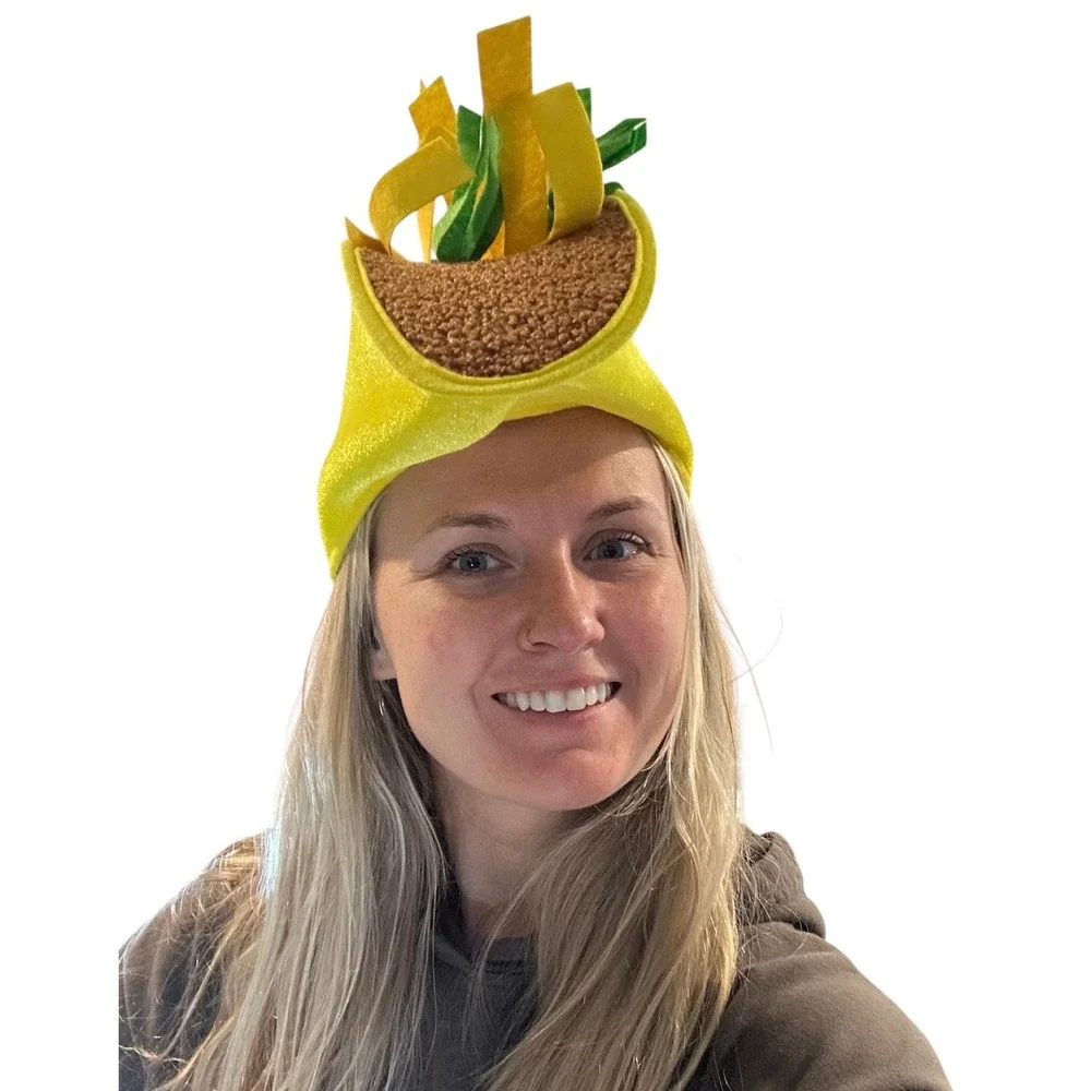 Taco Costume Hat One Size Yellow EUC